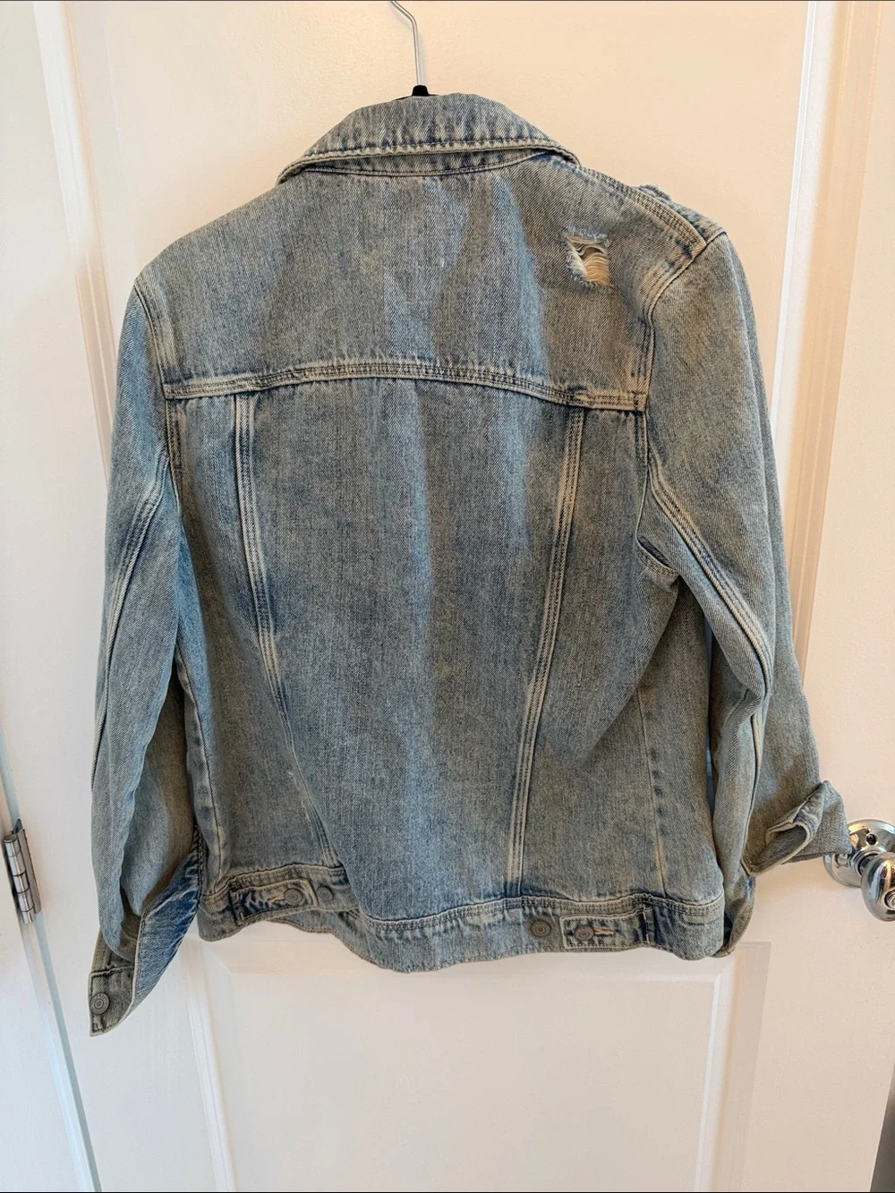 Old Navy Light Blue Distressed Denim Jacket